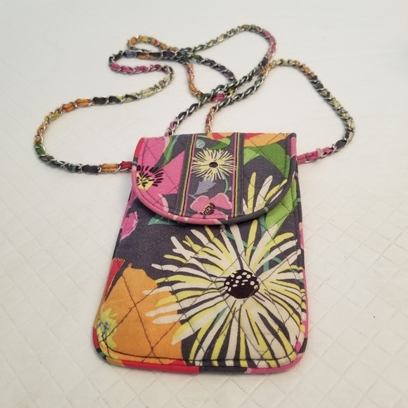 Vera Bradley Cell Phone Hipster W/ Metal String Jazzy Blooms Is Faded - Picture 5 of 7